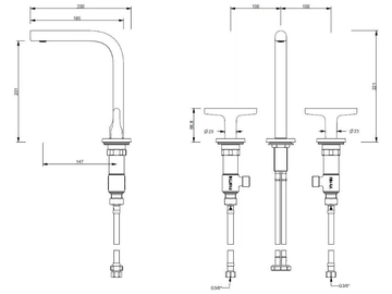 SAILING - 3 hole countertop washbasin tap by Fantini Rubinetti - view 3